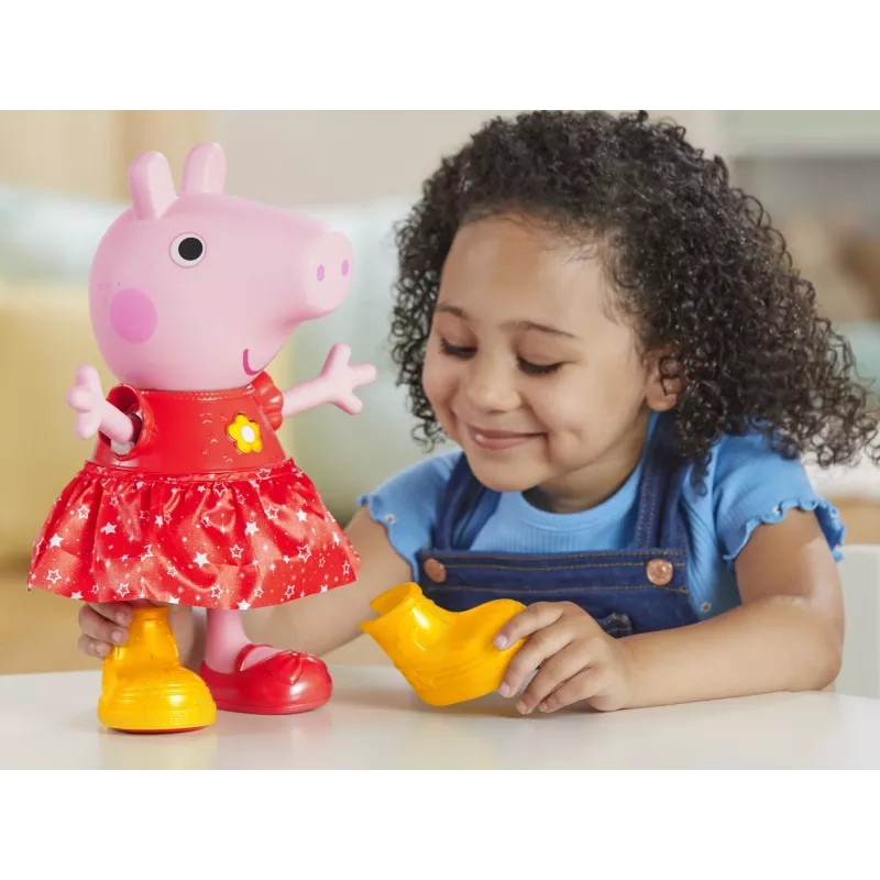 Peppa Pig Peppas Matschpfützen-Party muñeca bailarina musical, muñeca grande, femenino, 3 años, niño/niña, con sonido, 304,8 mm