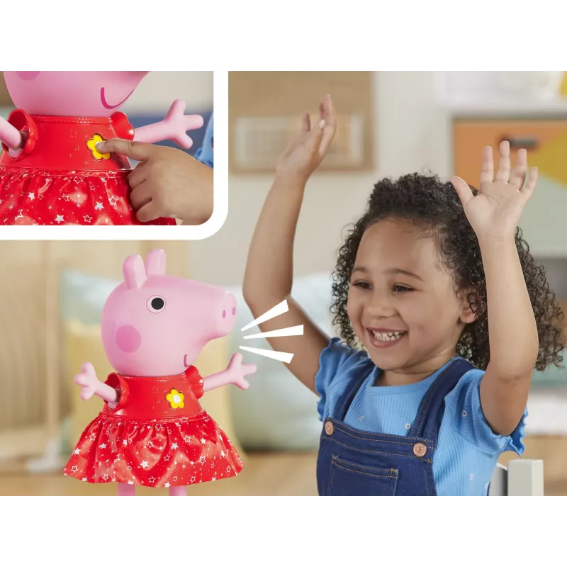 Peppa Pig Peppas Matschpfützen-Party muñeca bailarina musical, muñeca grande, femenino, 3 años, niño/niña, con sonido, 304,8 mm