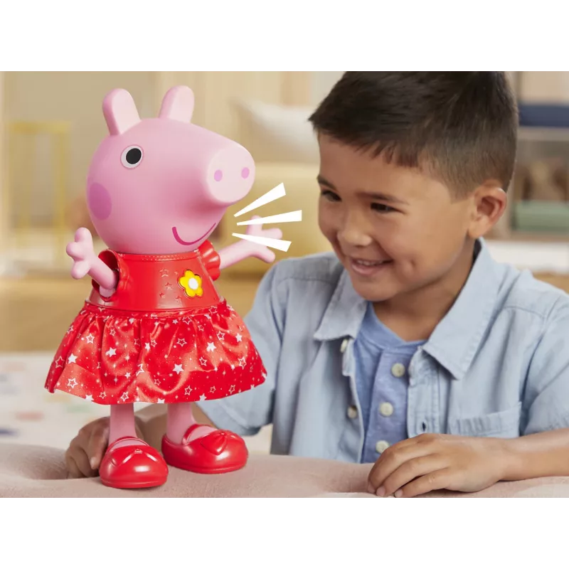Peppa Pig Peppas Matschpfützen-Party muñeca bailarina musical, muñeca grande, femenino, 3 años, niño/niña, con sonido, 304,8 mm
