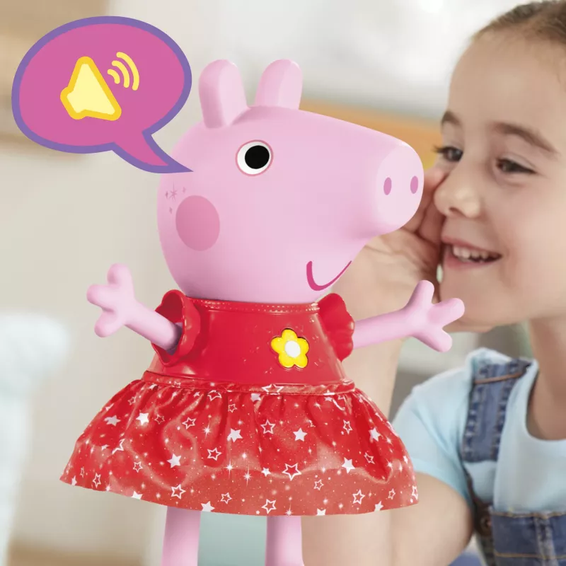 Peppa Pig Peppas Matschpfützen-Party muñeca bailarina musical, muñeca grande, femenino, 3 años, niño/niña, con sonido, 304,8 mm