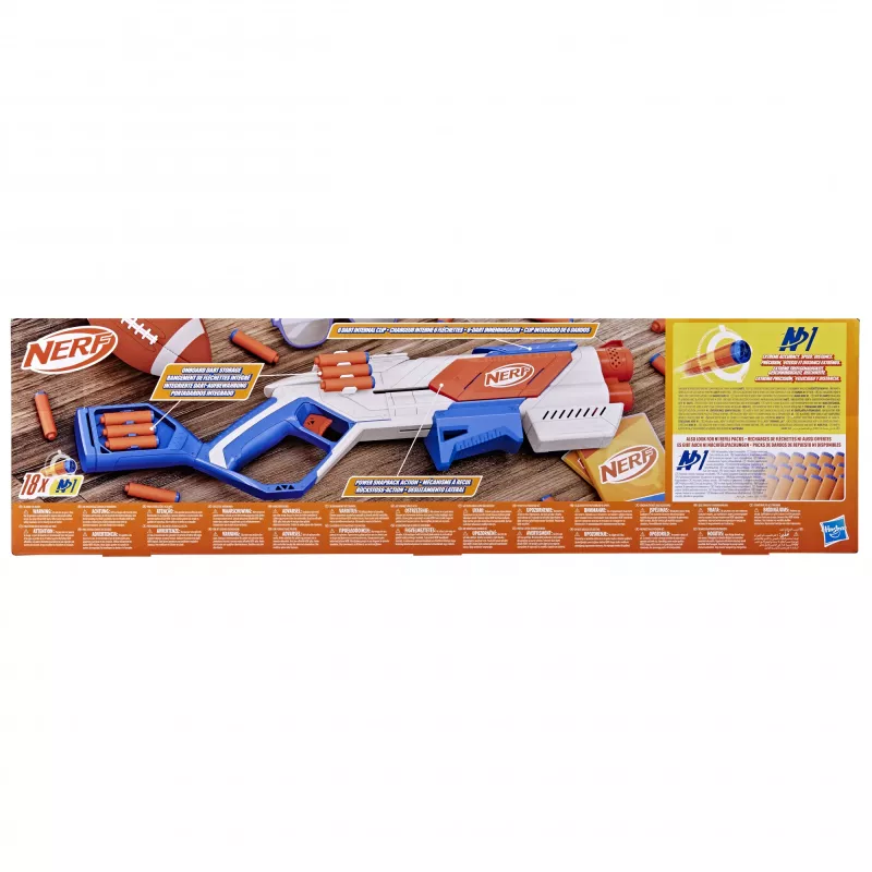 Lanzador de juguete Nerf N Series Strikeback azul naranja blanco 8+