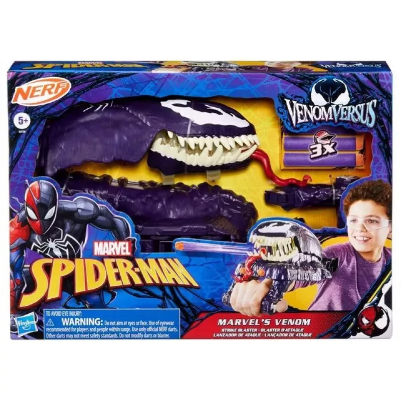 Lanzador de guante de juguete Hasbro Marvel Spider-Man Venom Strike Blaster violeta