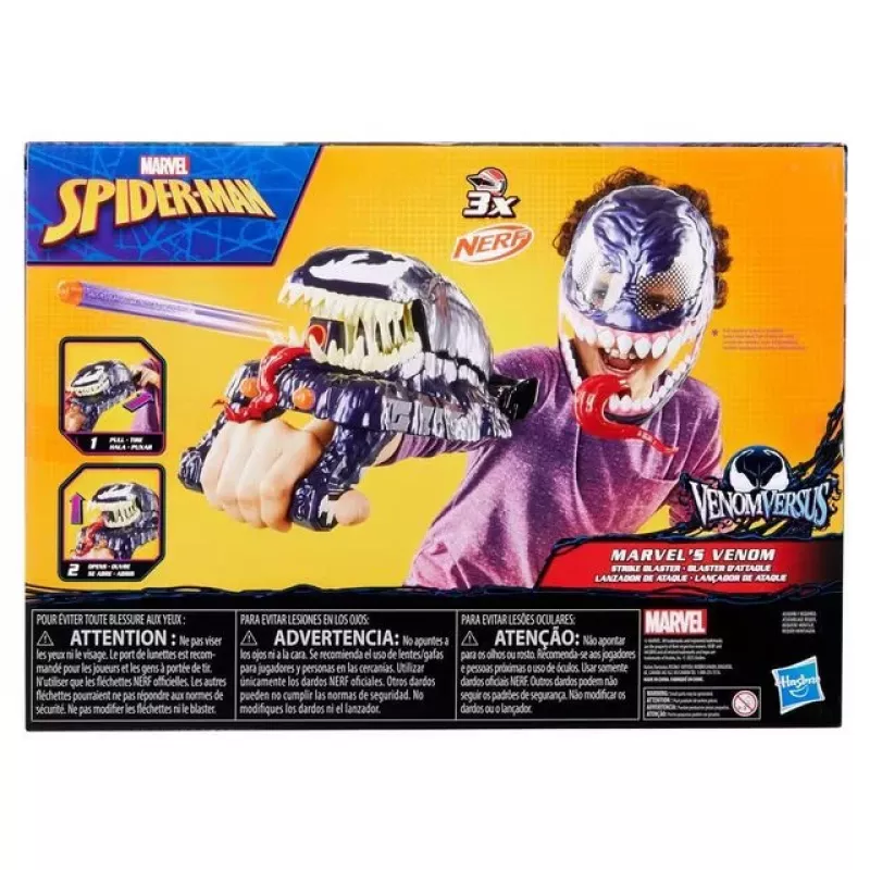 Lanzador de guante de juguete Hasbro Marvel Spider-Man Venom Strike Blaster violeta