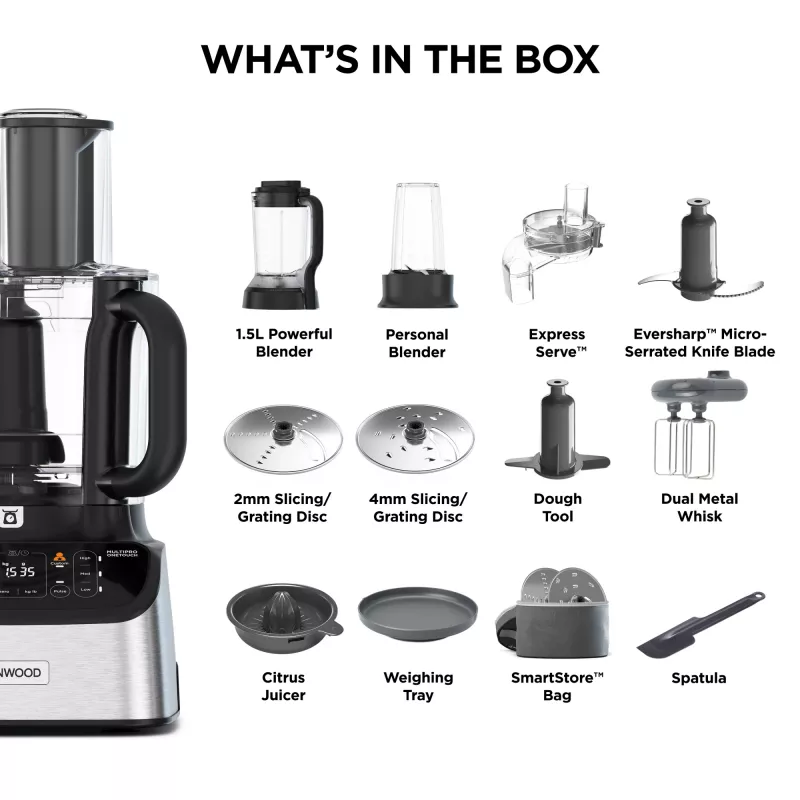 Kenwood FDM73.850SS robot de cocina 1000 W 3 L gris con báscula integrada