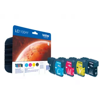 Brother LC1100HYVALBPDR cartucho de tinta 4 uds. original negro, cian, magenta, amarillo