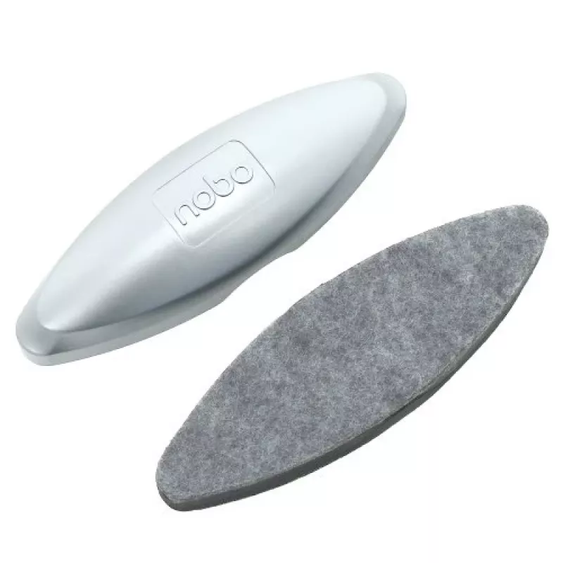 Nobo borrador para pizarra blanca de vidrio, paños secos de limpieza de pizarra, plata, 42 mm, 200 mm, 58 mm, 90 g