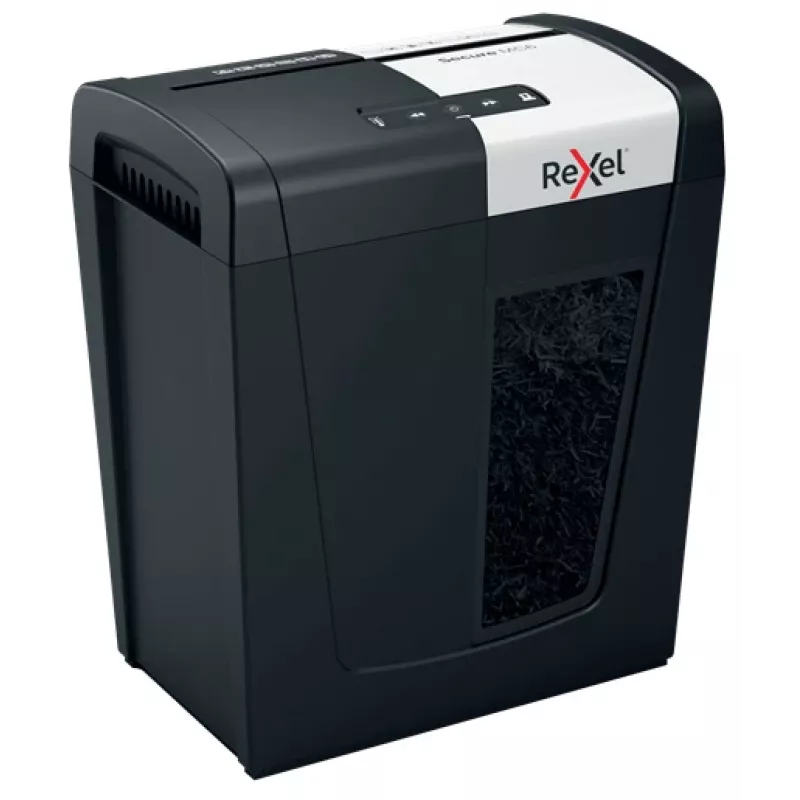 Destructora de papel Rexel Secure MC6 Whisper-Shred, microcorte P5, microcorte, 2 x 15 mm, 18 L, 175 hojas, 55 dB, botones