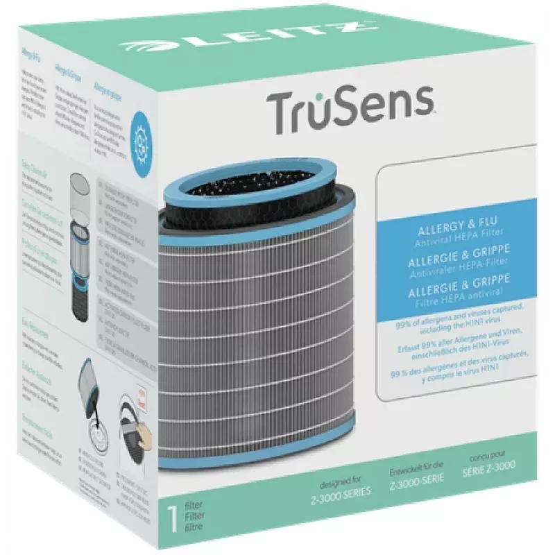 Filtro HEPA 3 en 1 antivírico para alergias y gripe Leitz para purificador de aire grande TruSens Z-3000 / Z-3500