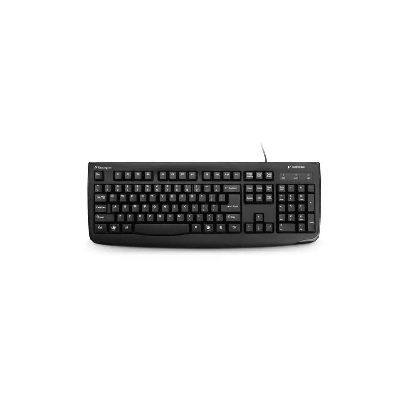 Teclado Kensington K:Keybrd Washable ProFitUSB ES, tamaño completo (100%), con cable, USB, QWERTY, negro