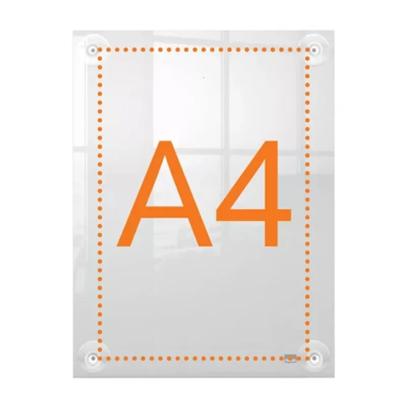 Soporte de pared de acrílico transparente para marcos de póster intercambiables A4 Nobo Premium Plus