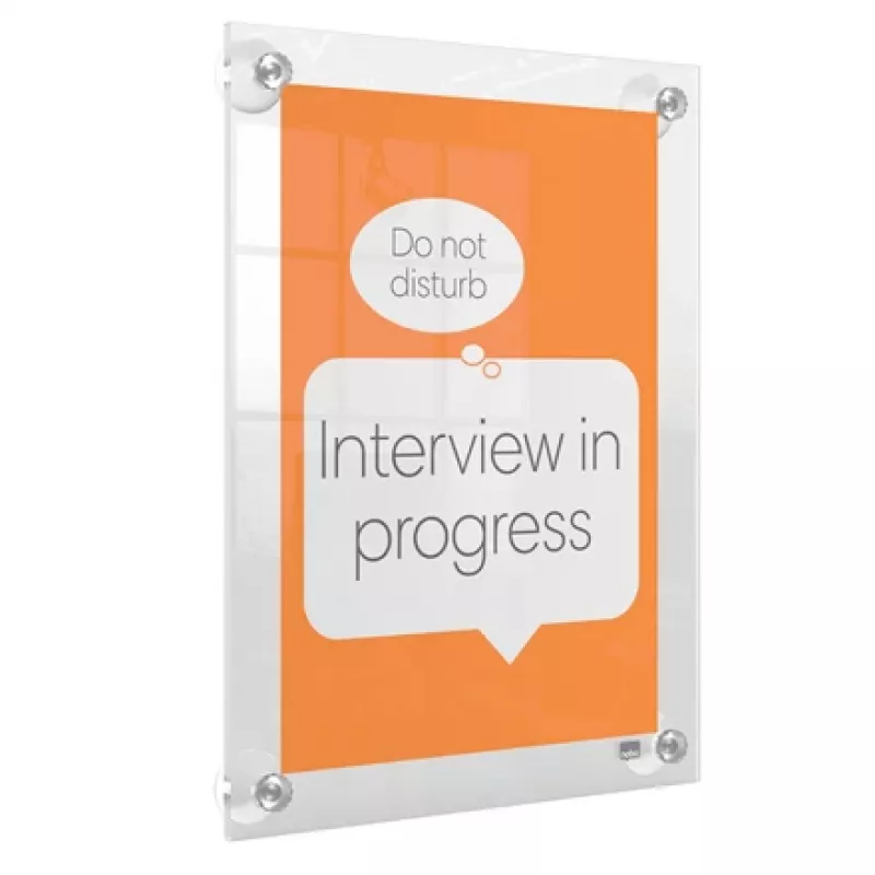 Soporte de pared de acrílico transparente para marcos de póster intercambiables A4 Nobo Premium Plus