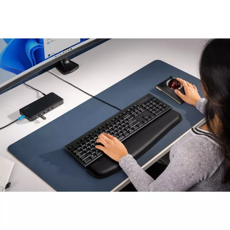 Kensington K63727ES, tamaño completo (100%), con cable, USB, membrana, QWERTY, negro