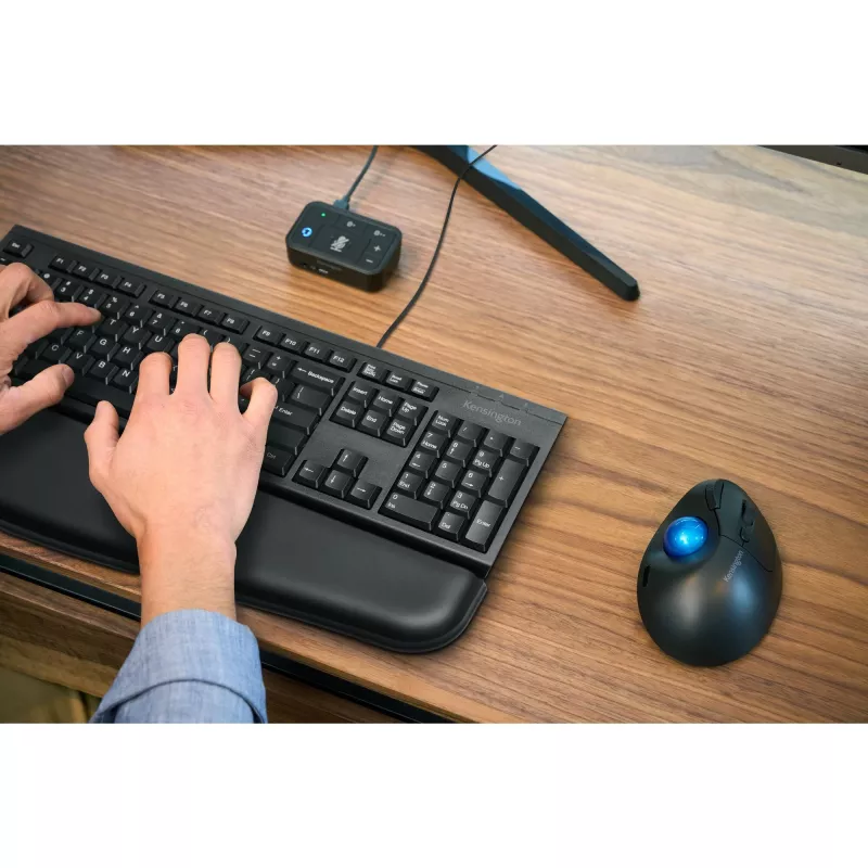 Kensington K63727ES, tamaño completo (100%), con cable, USB, membrana, QWERTY, negro