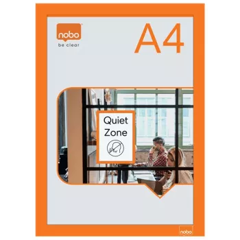 Soporte adhesivo magnético para póster A4 Nobo, naranja