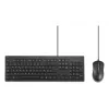 Kensington K75452BE, con cable, USB, membrana, AZERTY, negro, ratón incluido