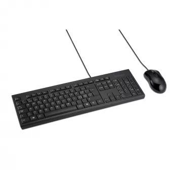 Kensington K75452CH, con cable, USB, membrana, QWERTZ, negro, ratón incluido