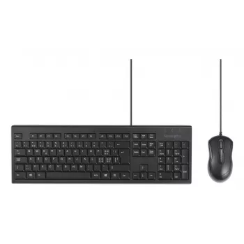 Kensington K75452CH, con cable, USB, membrana, QWERTZ, negro, ratón incluido