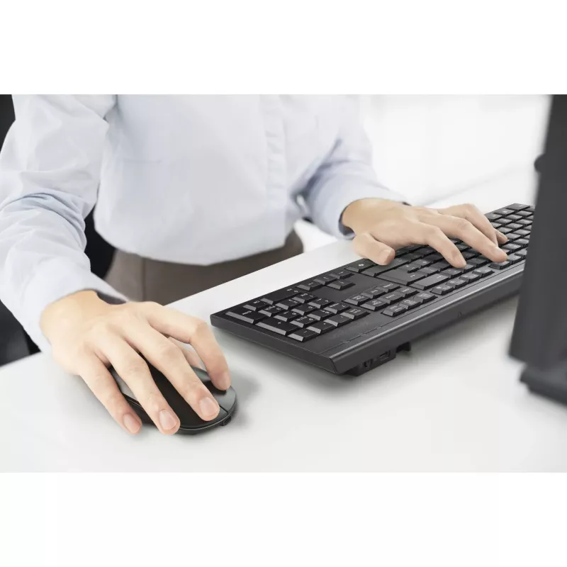Kensington K75560BE, inalámbrico, RF inalámbrico + Bluetooth, membrana, AZERTY, negro, ratón incluido