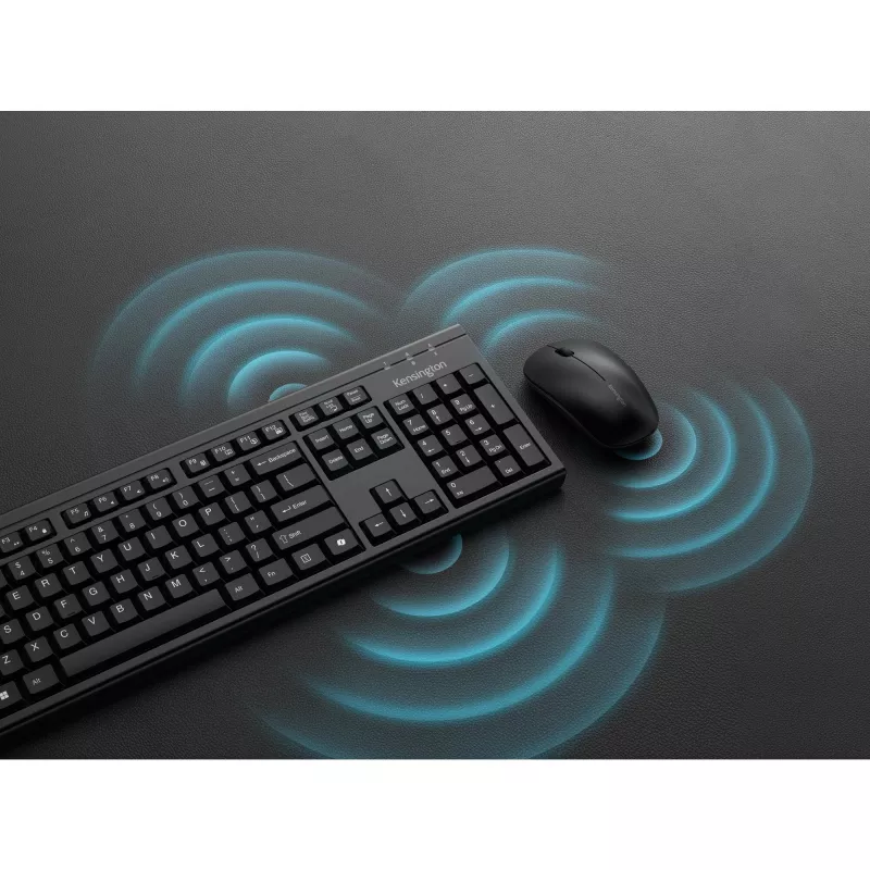 Kensington K75560BE, inalámbrico, RF inalámbrico + Bluetooth, membrana, AZERTY, negro, ratón incluido