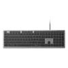 Teclado con cable Kensington KB515 EQ USB-C/USB-A, tamaño completo (100%), con cable, USB, interruptores de tijera, QWERTY, gris
