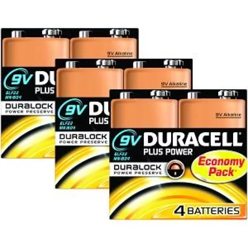 Duracell Plus Power 9V Pila de un solo uso alcalina