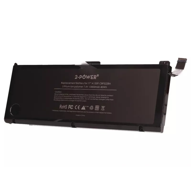 2-Power 7,4 V 11200 mAh Li-Polymer batería de portátil, batería, Apple MacBook Pro 17 inch A1297 (mediados de 2009 EMC2272/EMC2329, mediados de 2010 EMC2352)