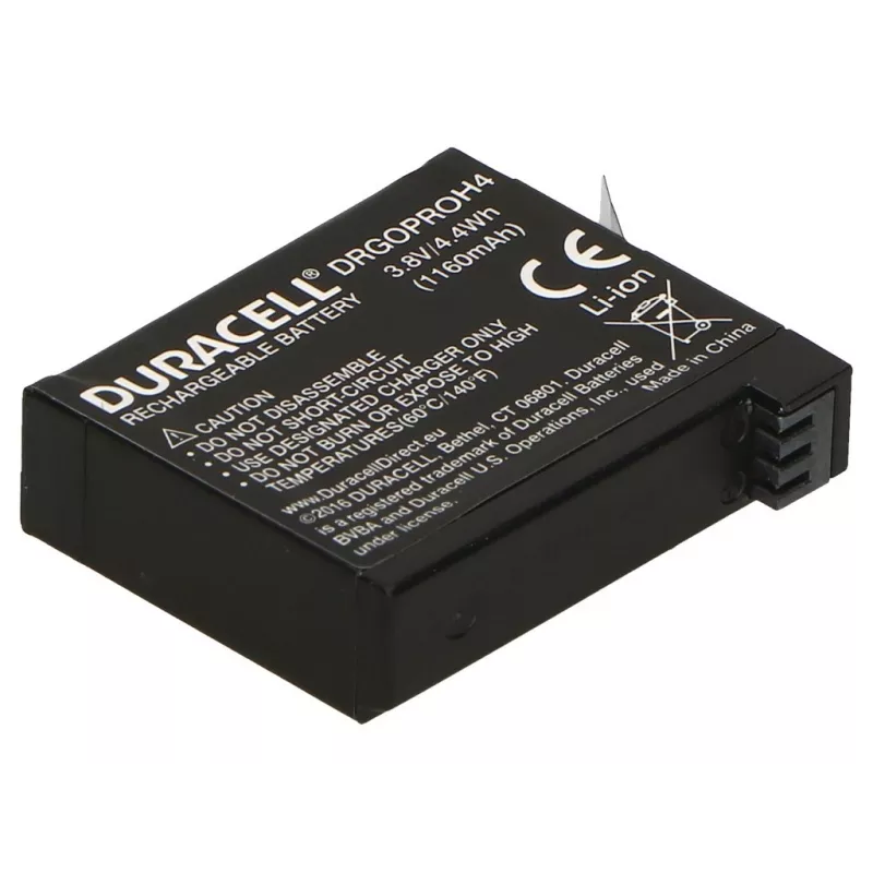 Duracell Batería para cámara – sustituye a la batería GoPro Hero 4, GoPro, 1160 mAh, 3,8 V, Iones de litio (Li-Ion)