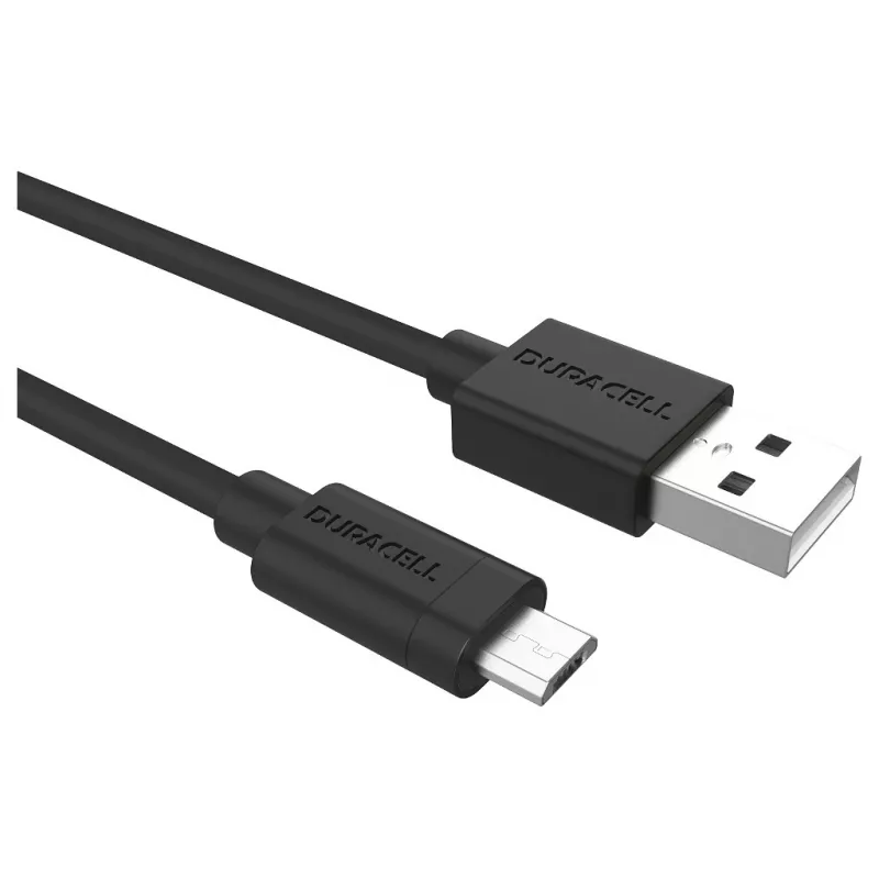 Duracell cable de sincronización/carga 2 metros negro