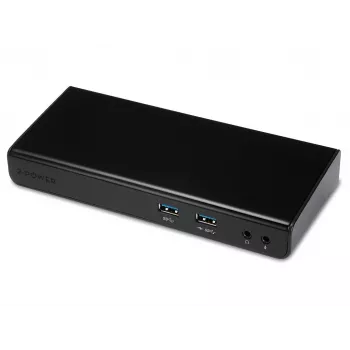 2-Power base de acoplamiento USB 3.0 Dual Display, docking, 3,5 mm, USB Type-A, USB Type-B, 10/100/1000 Mbit/s, negro, 5 Gbit/s
