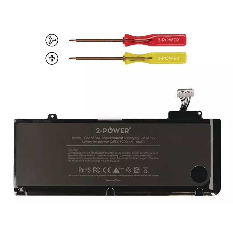 2-Power 10,95 V 6000 mAh batería de portátil Li-Polymer, batería, Apple MacBook Pro 13
