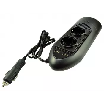 Inversor Duracell 175W Twin EU Socket, Universal, Interior, 12 V, 175 W, 12 V, DC1-to-DC2