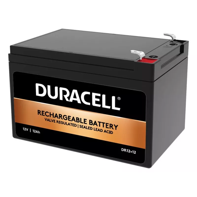 Batería VRLA Duracell 12V 12Ah, plomo-AGM (VRLA), 12 V, 12 Ah, 12000 mAh, 144 Wh, negro