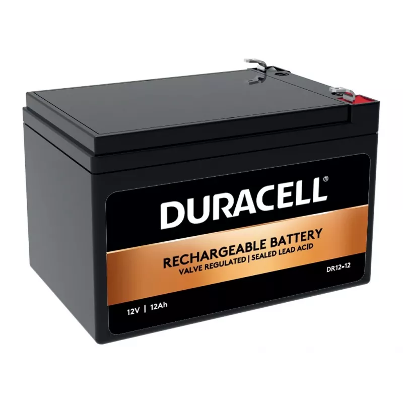 Batería VRLA Duracell 12V 12Ah, plomo-AGM (VRLA), 12 V, 12 Ah, 12000 mAh, 144 Wh, negro