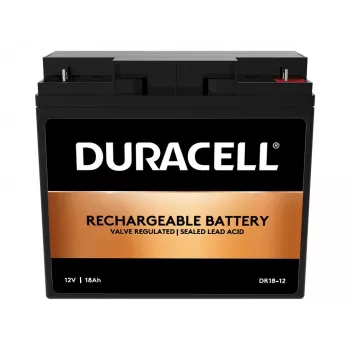 Batería VRLA Duracell 12V 18Ah, plomo-AGM (VRLA), 12 V, 18 Ah, 18000 mAh, 216 Wh, negro