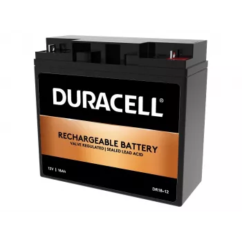 Batería VRLA Duracell 12V 18Ah, plomo-AGM (VRLA), 12 V, 18 Ah, 18000 mAh, 216 Wh, negro
