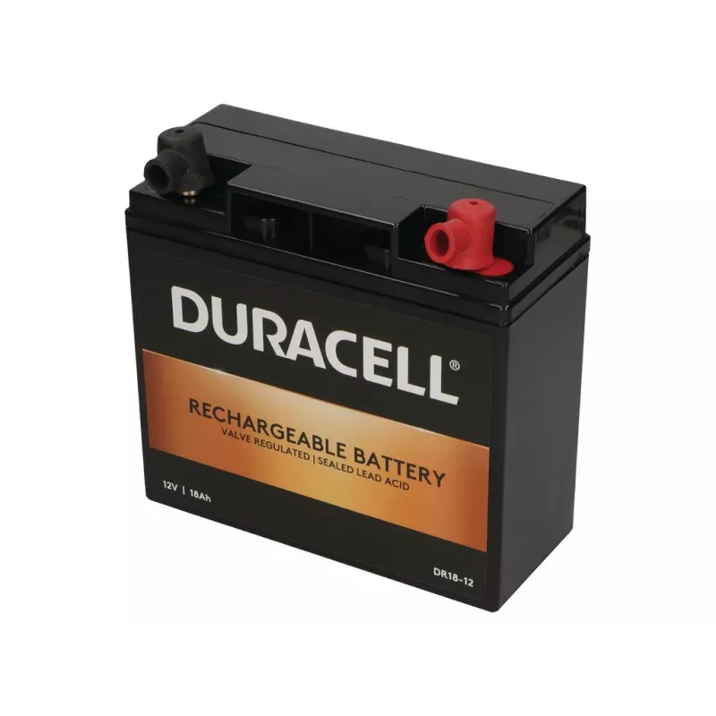 Batería VRLA Duracell 12V 18Ah, plomo-AGM (VRLA), 12 V, 18 Ah, 18000 mAh, 216 Wh, negro