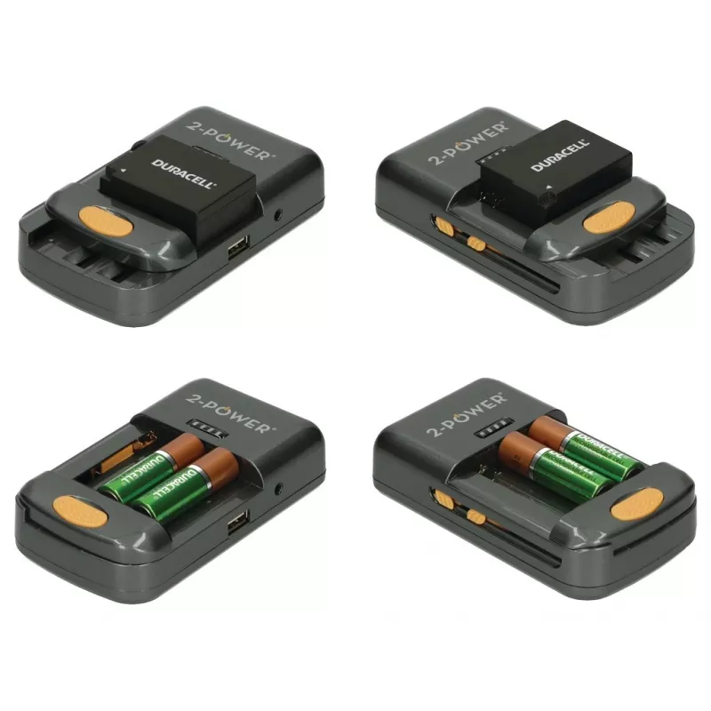 Cargador universal de baterías de cámara 2-Power, para comercio minorista, litio-ión (Li-Ion), AA, AAA, no
