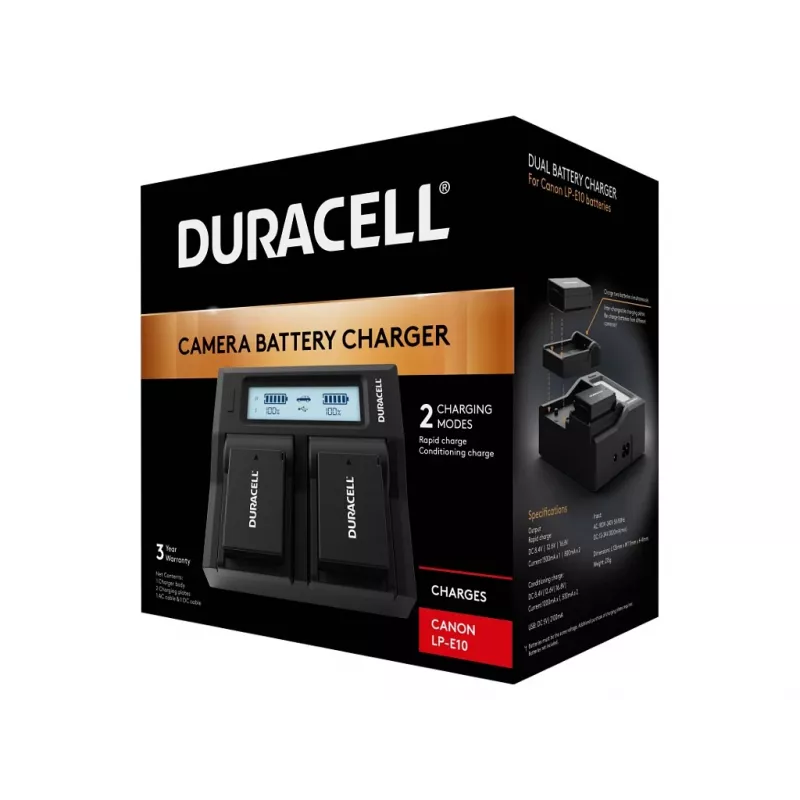Cargador de baterías Duracell DRC6105