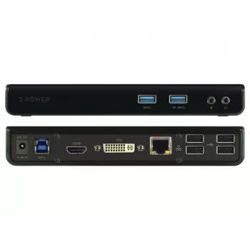 Cable de estación de acoplamiento/replicador de puertos para portátil 2-Power DOC0110A USB 3.2 Gen 1 (3.1 Gen 1) Type-B negro
