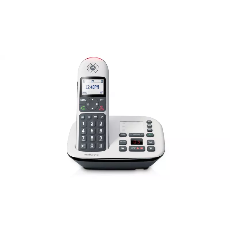 Motorola CD5011 Teléfono inalámbrico DECT con contestador automático, blanco