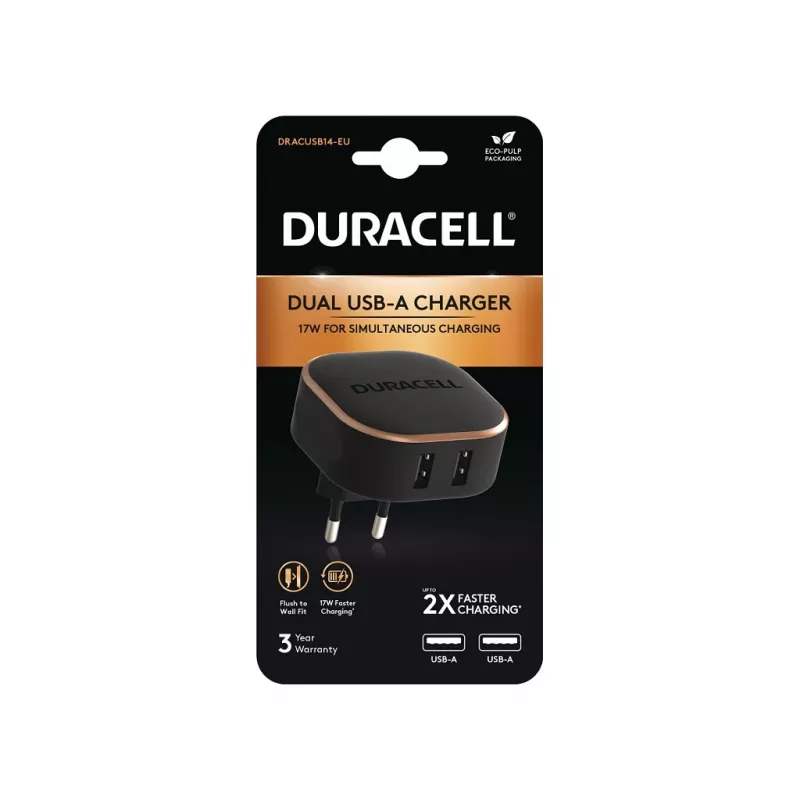 Duracell DRACUSB14-EU cargador móvil negro