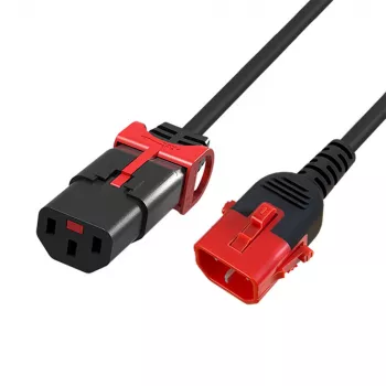 ACT Cable de alimentación C13 IEC Lock+ - C14 IEC Lock Dual Locking negro 0,5 m, PC3600