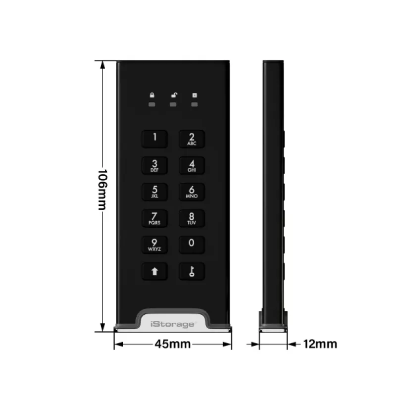 iStorage diskAshur M² SSD 240 GB | Unidad de estado sólido portátil segura | Conforme FIPS 140-3 Nivel 3 | Common Criteria EAL 5+ | Independiente del sistema operativo y de la plataforma | Conforme RGPD, TAA | Protección contra ataques de fuerza bruta | Resistente al polvo y al agua