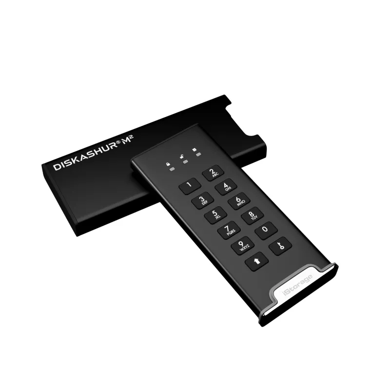 iStorage diskAshur M² SSD 2TB | SSD portátil segura | Conforme FIPS 140-3 Nivel 3 | Common Criteria EAL 5+ | Independiente del SO y de la plataforma | Conforme RGPD, TAA | Defensa contra fuerza bruta | Resistente al polvo y al agua