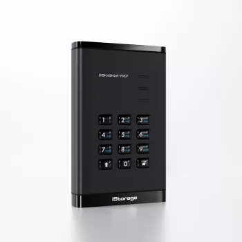 iStorage diskAshur PRO³ HDD 5 TB | Disco duro portátil seguro | Conforme FIPS 140-3 Nivel 3 | Cifrado por hardware AES-XTS de 256 bits | Protegido por PIN | Independiente del sistema operativo y de la plataforma | Conforme RGPD, TAA | Protección contra ataques de fuerza bruta | Resistente al polvo y al agua