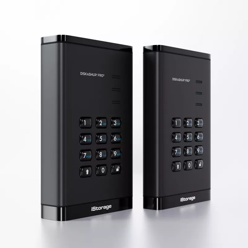 iStorage diskAshur PRO3 SSD 256-Bit 2 TB FIPS 140-3 Nivel 3, 2 TB, 2,5 pulgadas, USB Type-A / USB Type-C, 3.2 Gen 1 (3.1 Gen 1), 448 MB/s, Negro