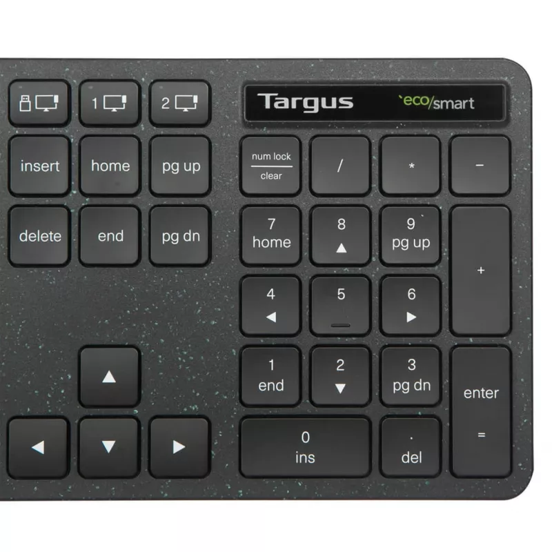 Targus EcoSmart AKB873FR Teclado Universal RF Wireless + Bluetooth AZERTY Francés Negro