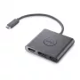 DELL Adaptador USB-C a HDMI/DP con Power Pass-Through, Con cable, USB 3.2 Gen 2 (3.1 Gen 2) Type-C, Negro, 3840 x 2160 píxeles, Dell, 3840 x 2160 píxeles