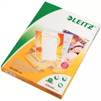 Leitz iLAM Fundas de plastificar A4 brillante Premium, 125 micras, pack de 100
