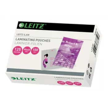Leitz iLAM Fundas de plastificar 95 x 65 mm brillante, 125 micras, pack de 100